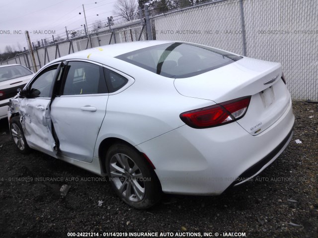 1C3CCCABXFN577981 - 2015 CHRYSLER 200 LIMITED WHITE photo 3