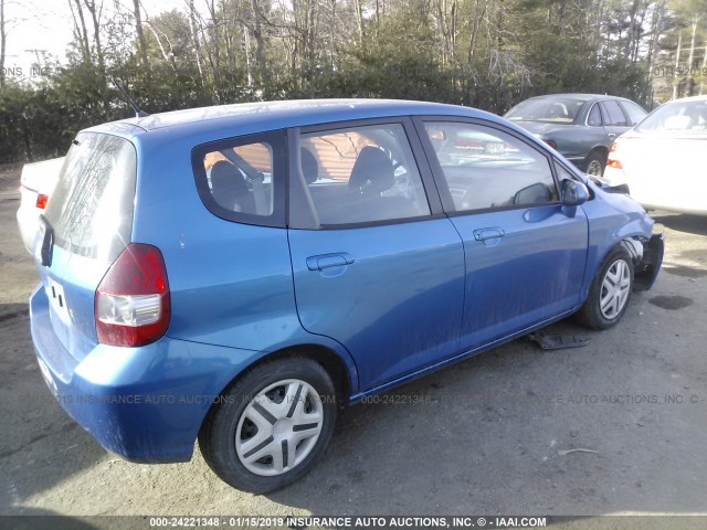 JHMGD38447S034855 - 2007 HONDA FIT BLUE photo 4