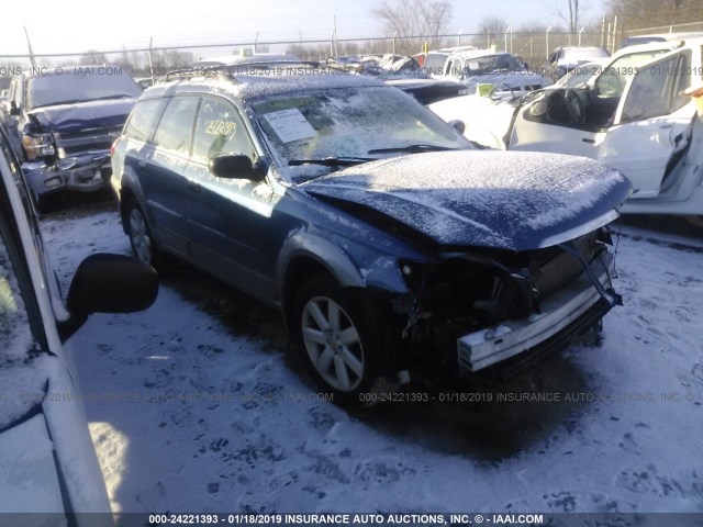 4S4BP61C497348478 - 2009 SUBARU OUTBACK 2.5I BLUE photo 1