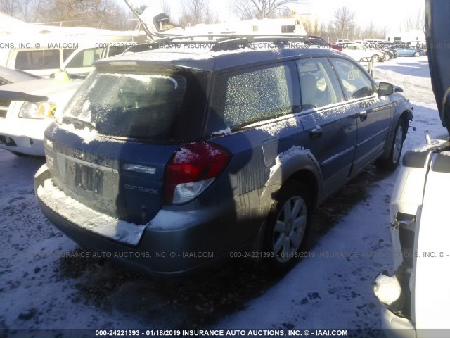 4S4BP61C497348478 - 2009 SUBARU OUTBACK 2.5I BLUE photo 4