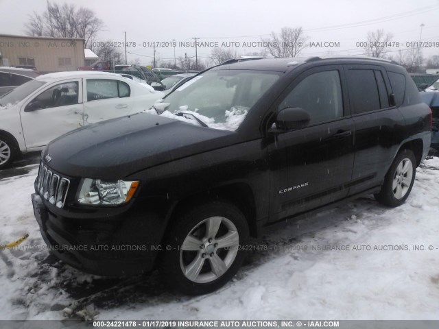 1C4NJCBB4CD553900 - 2012 JEEP COMPASS SPORT BLACK photo 2