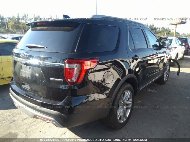 1FM5K7D80GGB70025 - 2016 FORD EXPLORER XLT BLACK photo 4