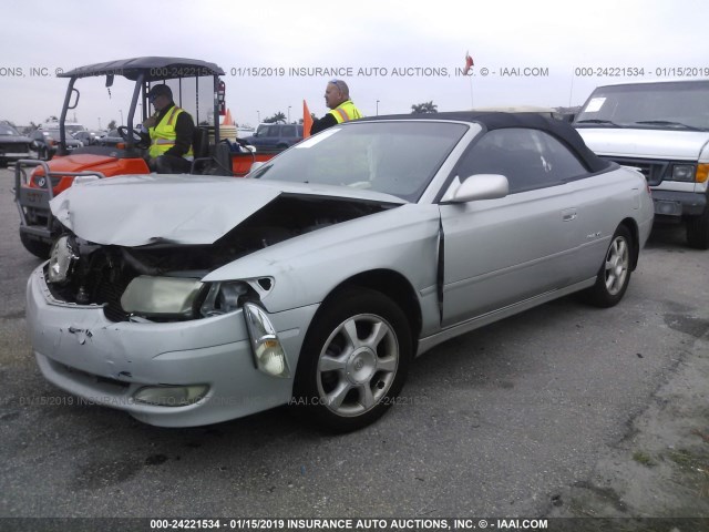 2T1FF28P13C885888 - 2003 TOYOTA CAMRY SOLARA SE/SLE SILVER photo 2