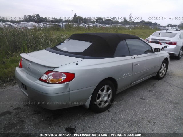 2T1FF28P13C885888 - 2003 TOYOTA CAMRY SOLARA SE/SLE SILVER photo 4