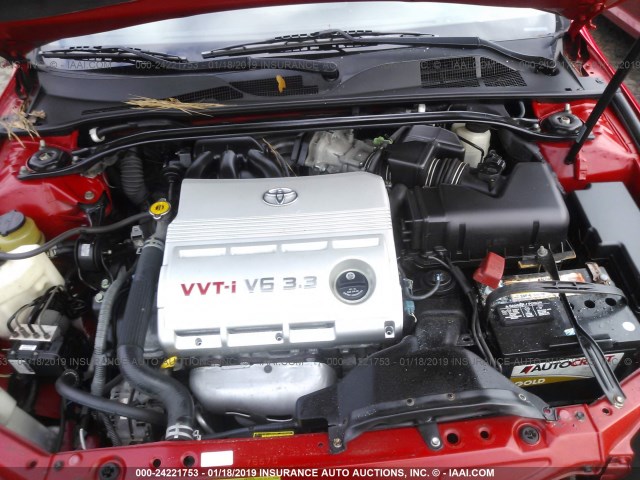 4T1FA38P36U106952 - 2006 TOYOTA CAMRY SOLARA SE/SLE RED photo 10