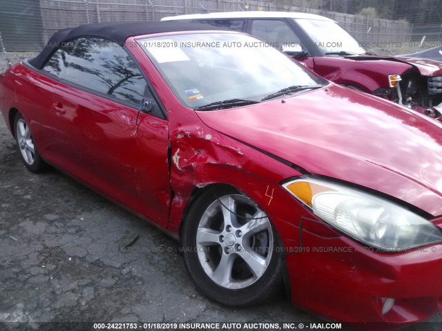 4T1FA38P36U106952 - 2006 TOYOTA CAMRY SOLARA SE/SLE RED photo 6