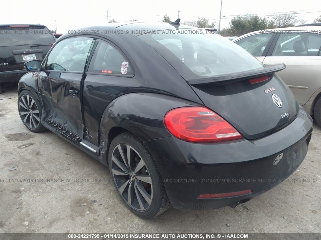 3VW4A7AT5DM657456 - 2013 VOLKSWAGEN BEETLE TURBO BLACK photo 3