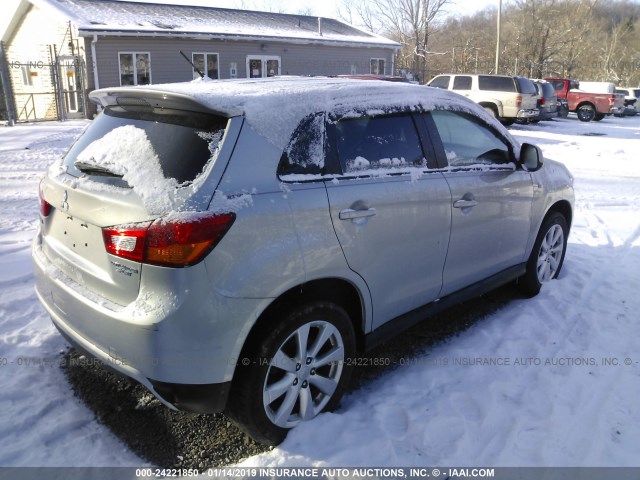 4A4AR3AU0FE027166 - 2015 MITSUBISHI OUTLANDER SPORT ES SILVER photo 4