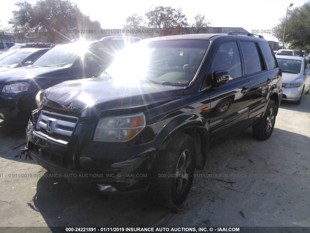 5FNYF28437B020114 - 2007 HONDA PILOT EX BLACK photo 2