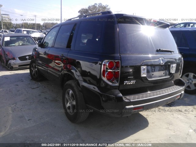 5FNYF28437B020114 - 2007 HONDA PILOT EX BLACK photo 3