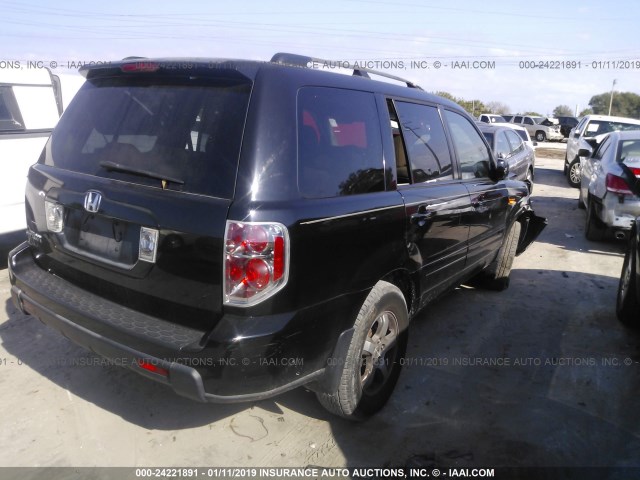 5FNYF28437B020114 - 2007 HONDA PILOT EX BLACK photo 4