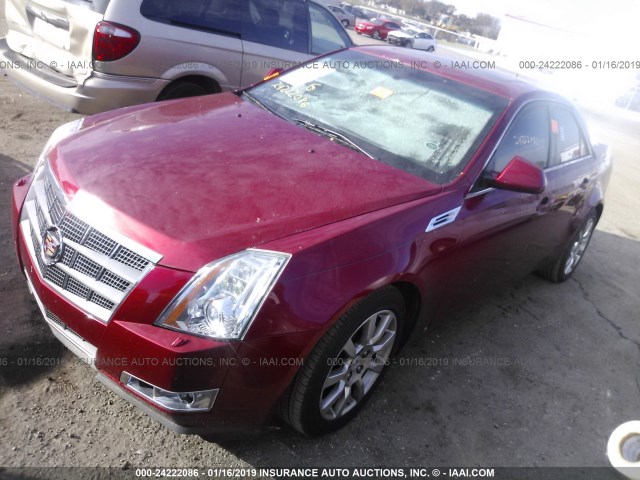 1G6DR57V480189658 - 2008 CADILLAC CTS HI FEATURE V6 RED photo 2