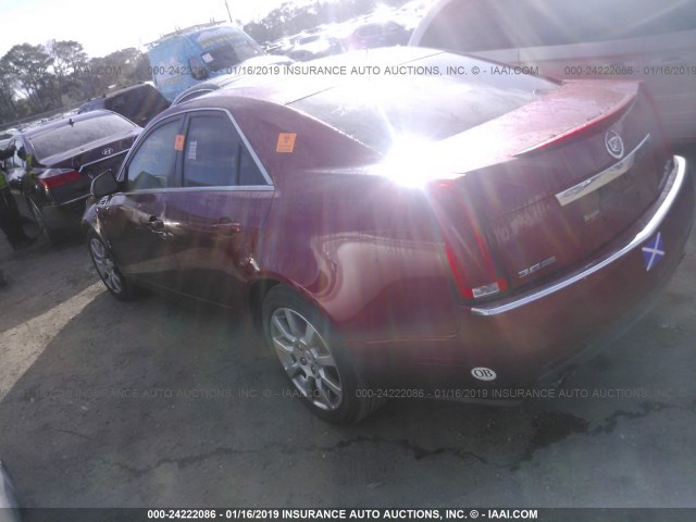 1G6DR57V480189658 - 2008 CADILLAC CTS HI FEATURE V6 RED photo 3