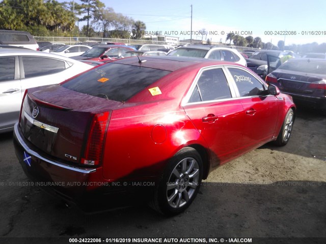 1G6DR57V480189658 - 2008 CADILLAC CTS HI FEATURE V6 RED photo 4