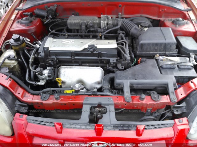 KMHCG45C15U580261 - 2005 HYUNDAI ACCENT GL RED photo 10