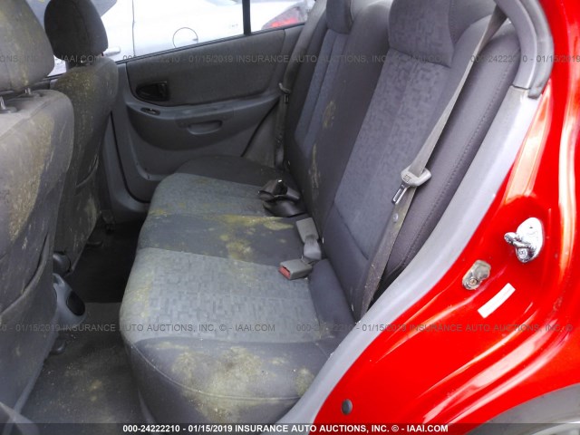 KMHCG45C15U580261 - 2005 HYUNDAI ACCENT GL RED photo 8