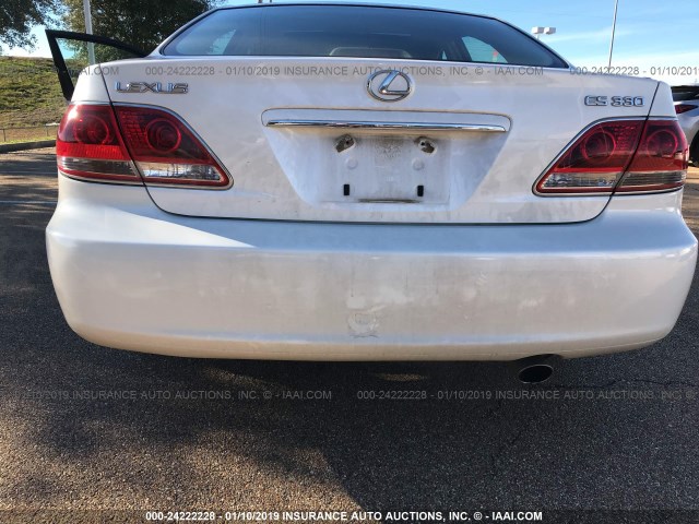 JTHBA30G855119086 - 2005 LEXUS ES WHITE photo 6