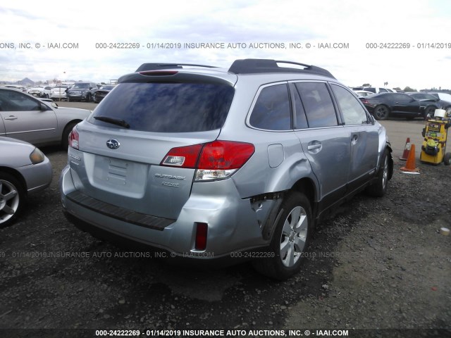 4S4BRBCC6C3295393 - 2012 SUBARU OUTBACK 2.5I PREMIUM SILVER photo 4