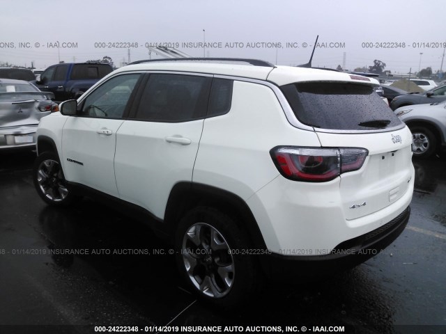 3C4NJDCBXJT442389 - 2018 JEEP COMPASS LIMITED WHITE photo 3