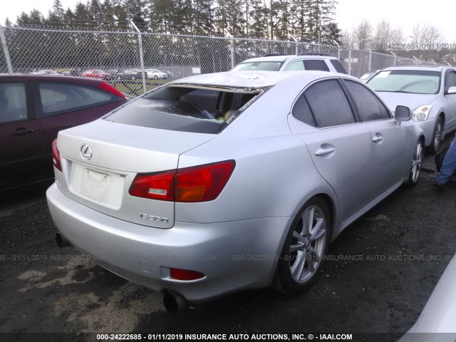 JTHBE262965011586 - 2006 LEXUS IS 350 SILVER photo 4