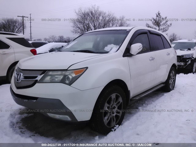 2HNYD28317H512948 - 2007 ACURA MDX TECHNOLOGY WHITE photo 2