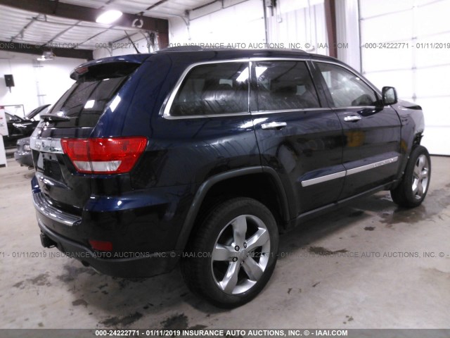 1C4RJFCT5CC251127 - 2012 JEEP GRAND CHEROKEE OVERLAND Dark Blue photo 4