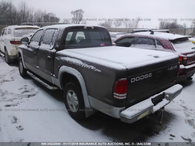 1B7HG2AZ1YS790433 - 2000 DODGE DAKOTA QUAD MAROON photo 3