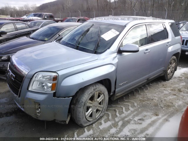 2GKALMEK7E6178911 - 2014 GMC TERRAIN SLE Light Blue photo 2