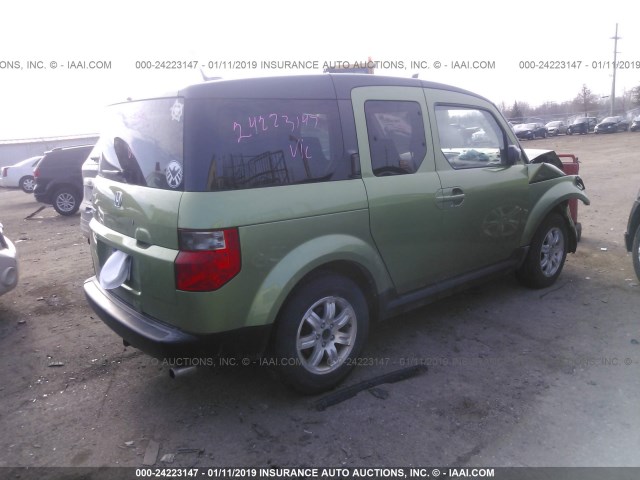 5J6YH287X6L007502 - 2006 HONDA ELEMENT EX GREEN photo 4