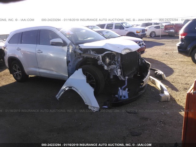 5TDJKRFH6GS313822 - 2016 TOYOTA HIGHLANDER XLE WHITE photo 1