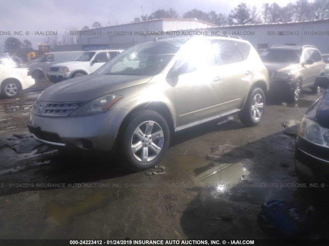 JN8AZ08W76W508947 - 2006 NISSAN MURANO SL/SE/S GOLD photo 2