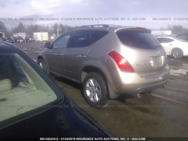 JN8AZ08W76W508947 - 2006 NISSAN MURANO SL/SE/S GOLD photo 3