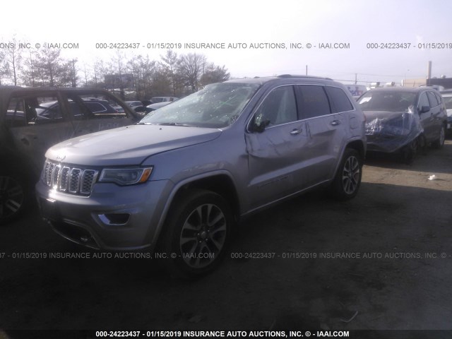 1C4RJFCG7HC663012 - 2017 JEEP GRAND CHEROKEE OVERLAND SILVER photo 2