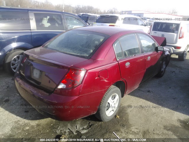 1G8AG52F74Z120355 - 2004 SATURN ION LEVEL 1 RED photo 4