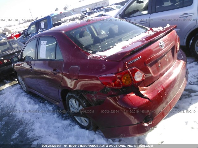 2T1BU40E59C048645 - 2009 TOYOTA COROLLA S/LE/XLE RED photo 3