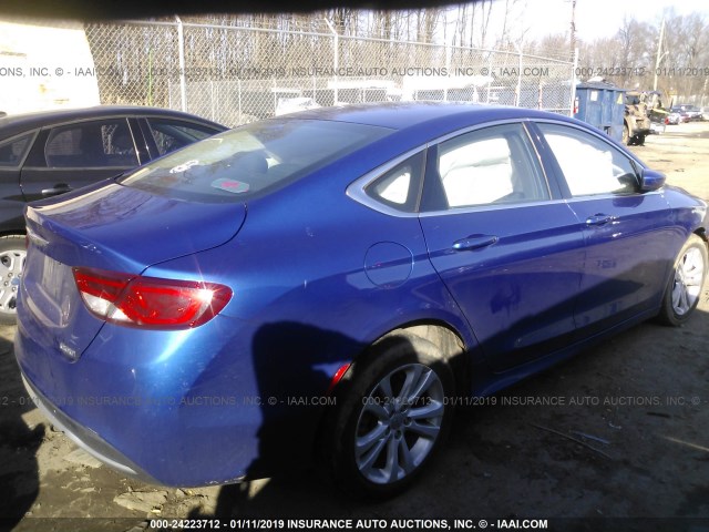 1C3CCCAB7GN143776 - 2016 CHRYSLER 200 LIMITED BLUE photo 4