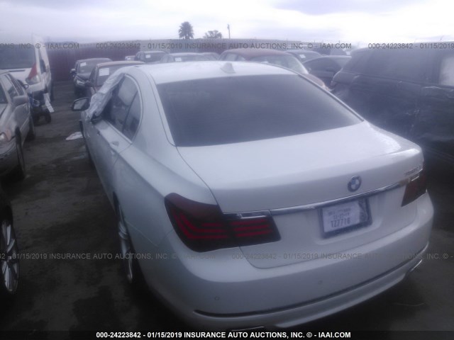 WBAYE8C57DDE22162 - 2013 BMW 750 LI WHITE photo 3