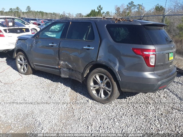 1FM5K7F83DGA88640 - 2013 FORD EXPLORER LIMITED GRAY photo 3