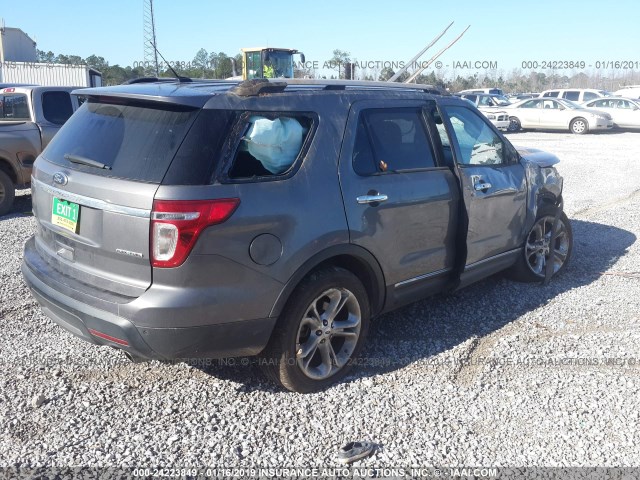 1FM5K7F83DGA88640 - 2013 FORD EXPLORER LIMITED GRAY photo 4