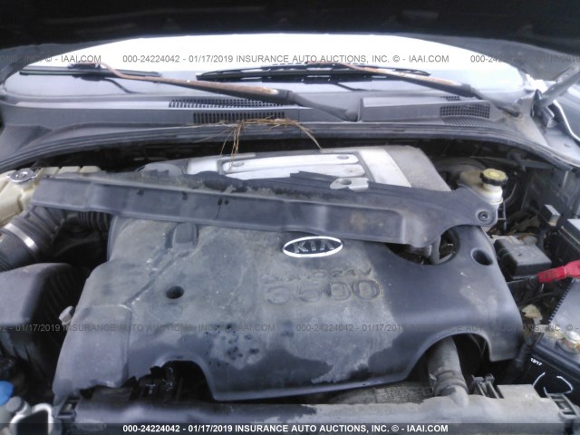 KNDJD733X65636444 - 2006 KIA SORENTO EX/LX SILVER photo 10