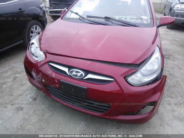 KMHCU4AE1CU078573 - 2012 HYUNDAI ACCENT GLS/GS/SE RED photo 6