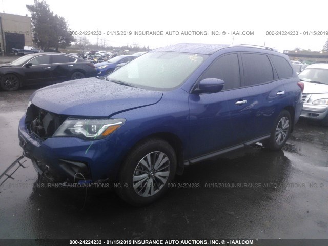 5N1DR2MN2JC653952 - 2018 NISSAN PATHFINDER S/SV/SL/PLATINUM BLUE photo 2