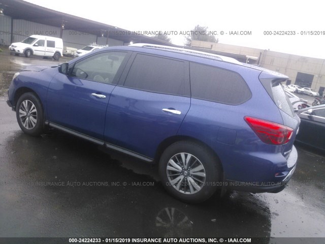 5N1DR2MN2JC653952 - 2018 NISSAN PATHFINDER S/SV/SL/PLATINUM BLUE photo 3