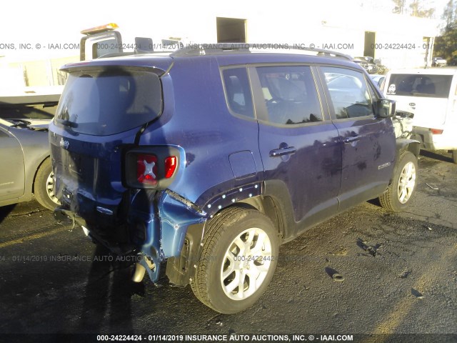 ZACCJBBB0JPH30555 - 2018 JEEP RENEGADE LATITUDE BLUE photo 4