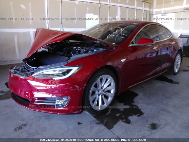 5YJSA1E22GF139693 - 2016 TESLA MODEL S RED photo 2