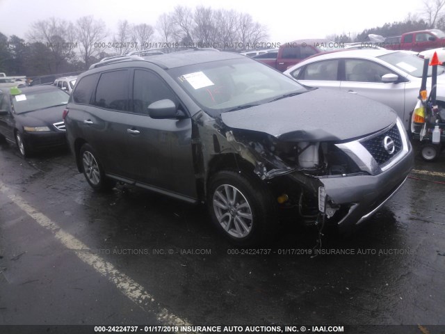 5N1AR2MN0FC723927 - 2015 NISSAN PATHFINDER S/SV/SL/PLATINUM GRAY photo 1