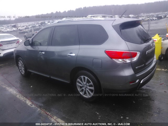 5N1AR2MN0FC723927 - 2015 NISSAN PATHFINDER S/SV/SL/PLATINUM GRAY photo 3