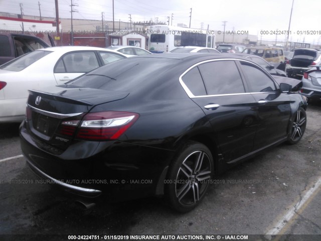 1HGCR2F58GA186023 - 2016 HONDA ACCORD SPORT BLACK photo 4