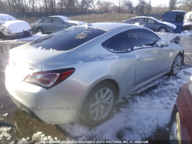 KMHHT6KD9DU086691 - 2013 HYUNDAI GENESIS COUPE 2.0T SILVER photo 4