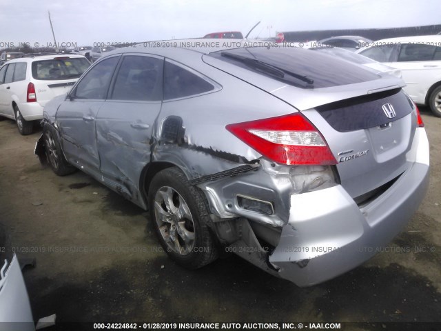 5J6TF1H55BL000041 - 2011 HONDA ACCORD CROSSTOUR EXL SILVER photo 3